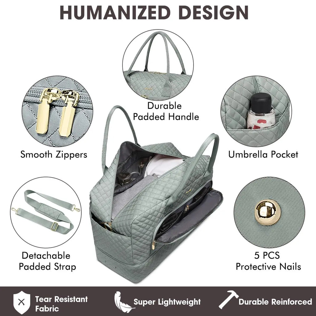 Dark Green Travel Tote Set