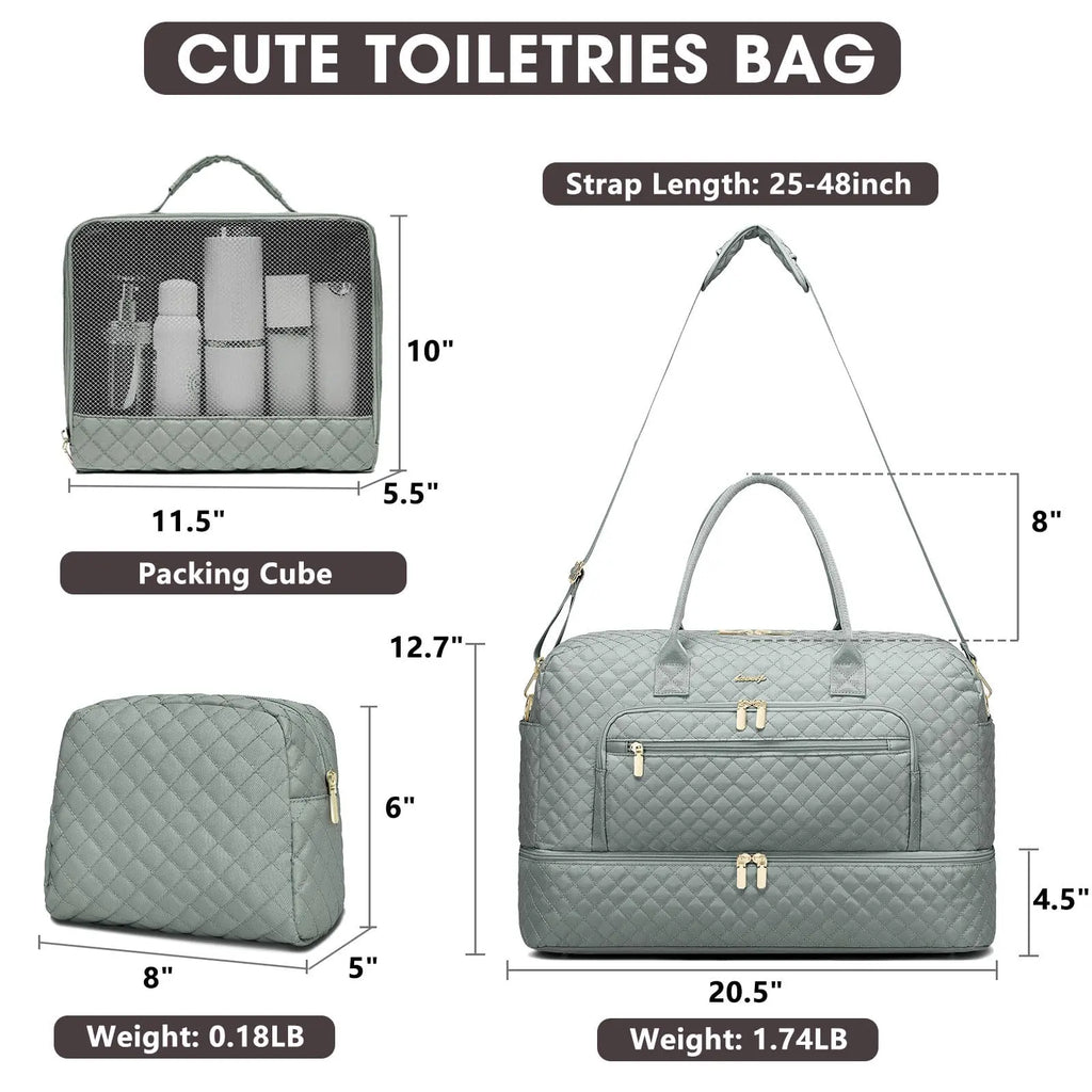 Dark Green Travel Tote Set