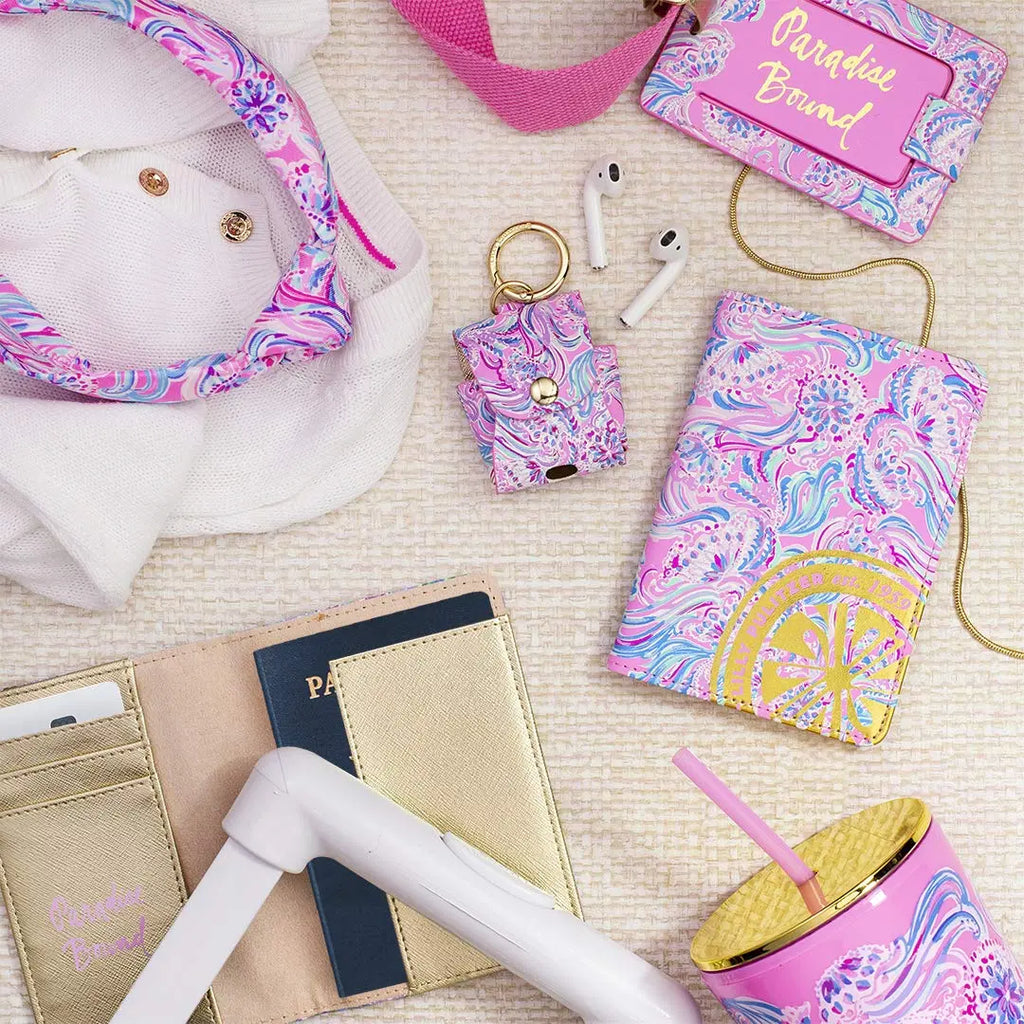 Lilly Pulitzer Pink/Blue Women's Leatherette Luggage Tag {Don't Be Jelly}