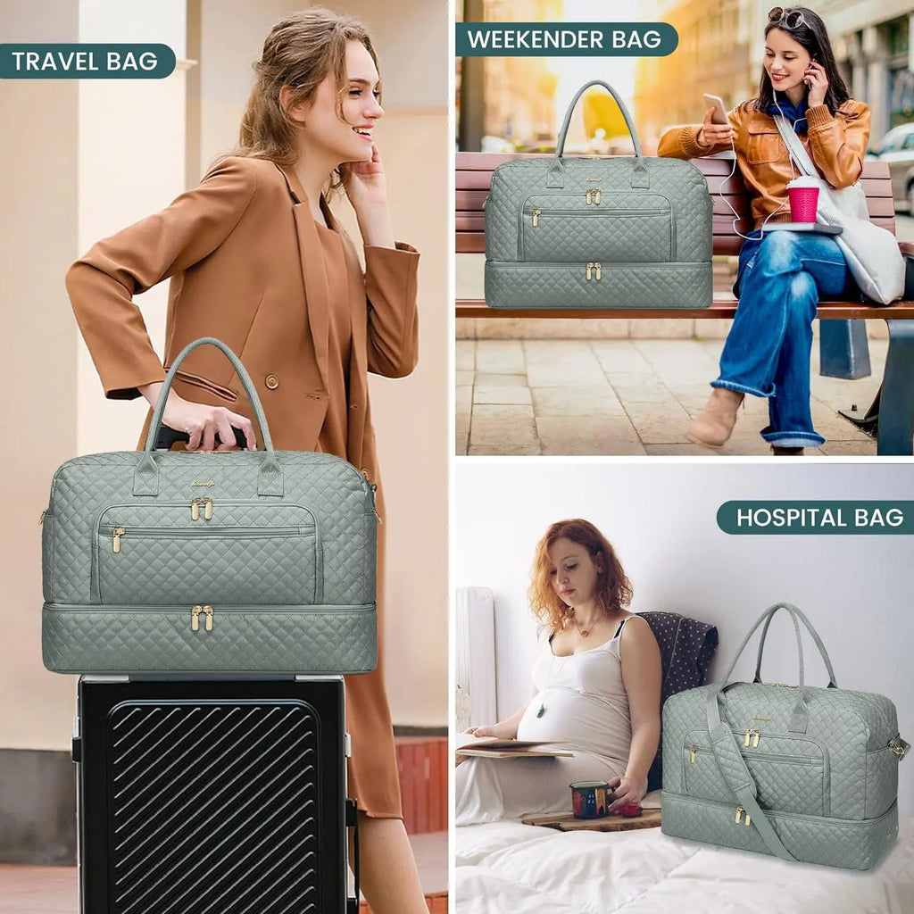 Dark Green Travel Tote Set