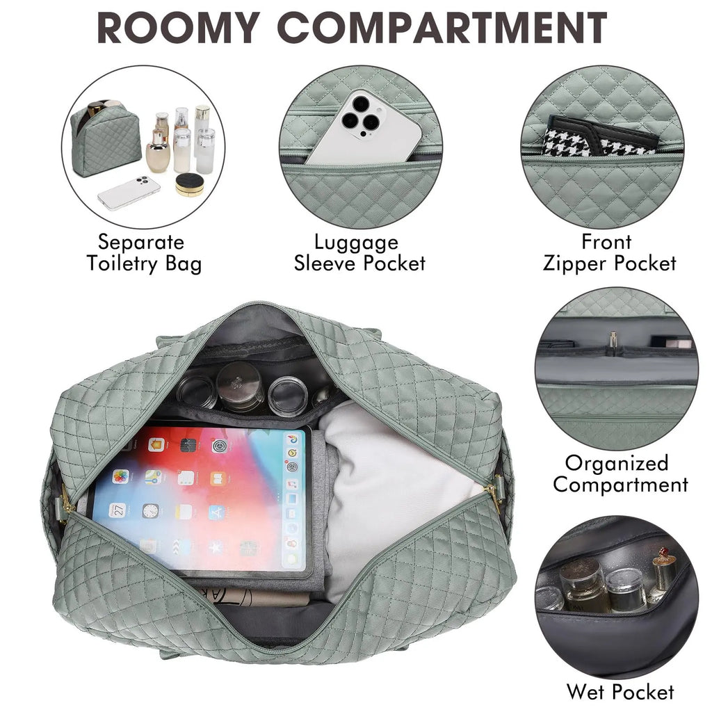 Dark Green Travel Tote Set