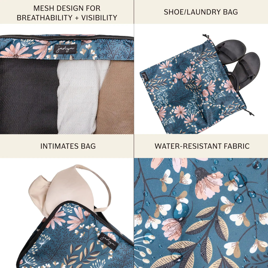 Jadyn 6-Piece Packing Cube Set {Navy Floral}