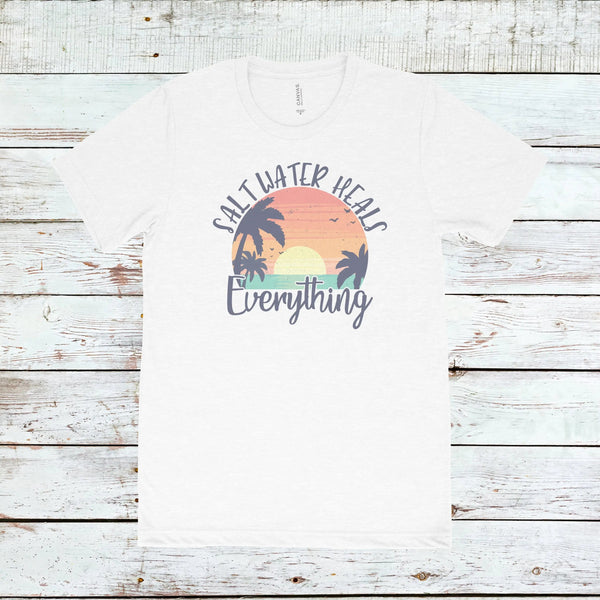 Salt Water Heals Everything Retro Tee - Embark Travel Store