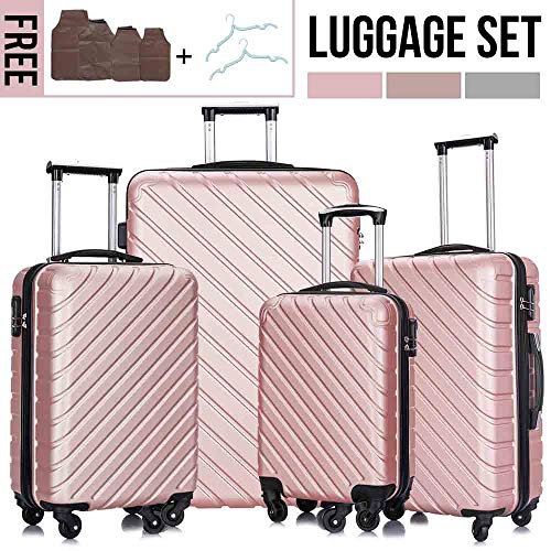 Apelila 4-Piece Spinner Luggage Set {Rose Gold} – Embark Travel Store