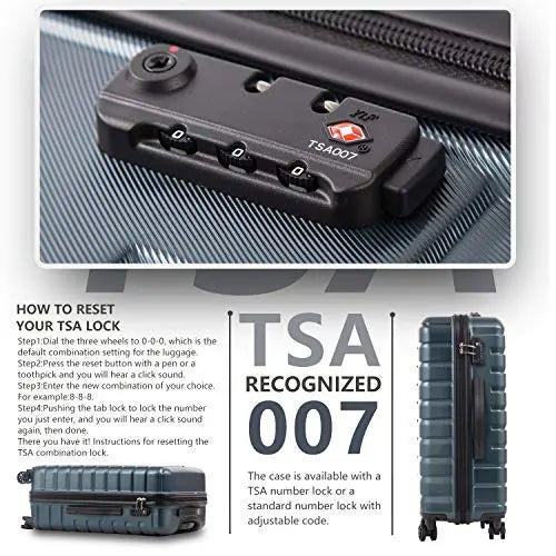 Coolife 3-Piece Luggage Set {Silver}