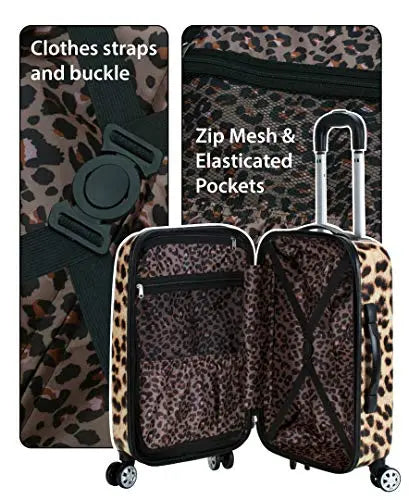 Rockland Safari Hardside Luggage 3-Piece Set - Leopard Print