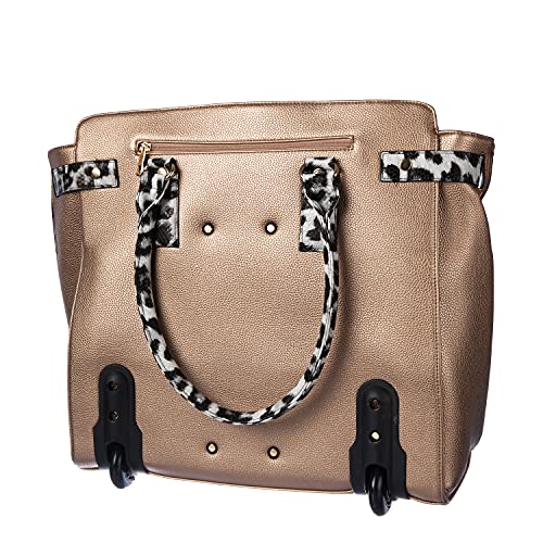 Leopard Print Rolling Laptop Tote Bag – Embark Travel Store