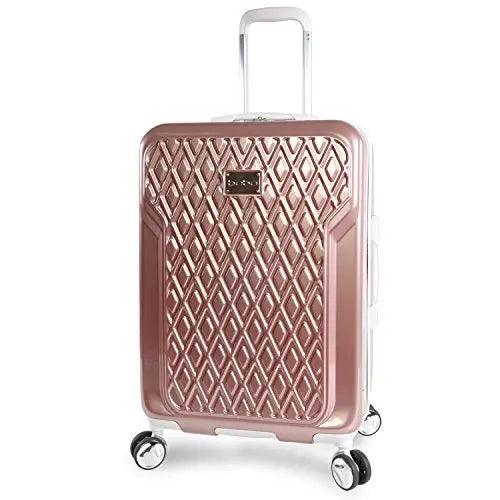 BEBE Women's Stella 21" Hardside Carry-on Spinner Luggage (Rose Gold)
