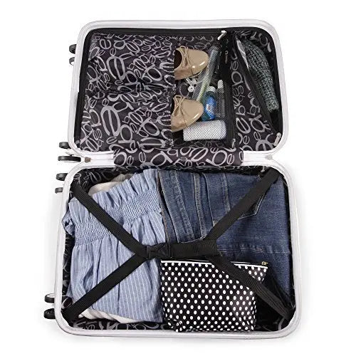 BEBE Women's Stella 21" Hardside Carry-on Spinner Luggage (Rose Gold)