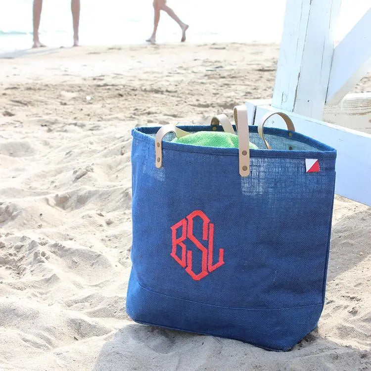Big Jute Colored Tote Bag