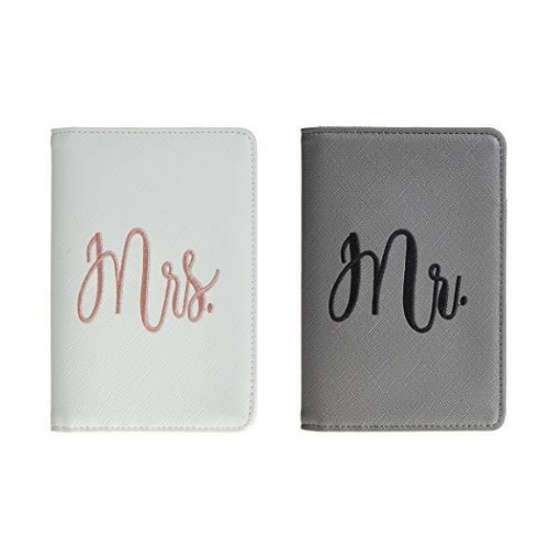 Mr and Mrs passport cover (Black, White)