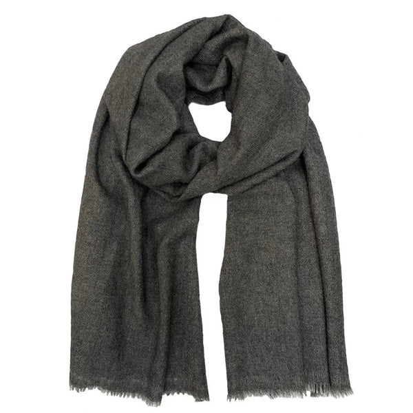 Charcoal Handloom Cashmere Scarf