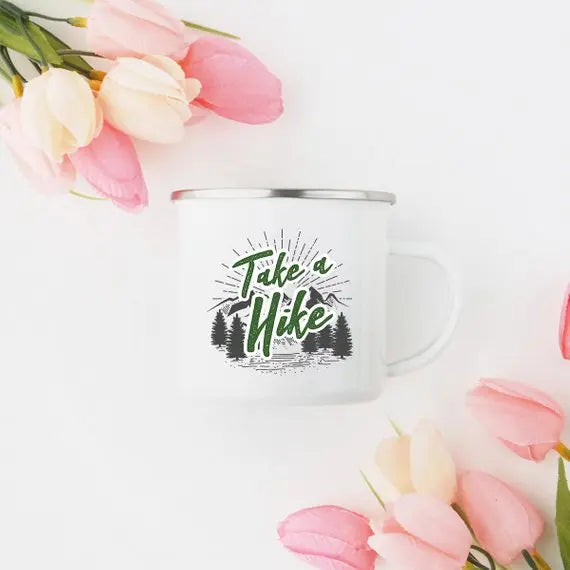 Take a Hike Enamel Coffee Mug