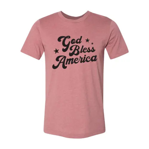 God Bless America T-shirt  3XL / Heather Mauve
