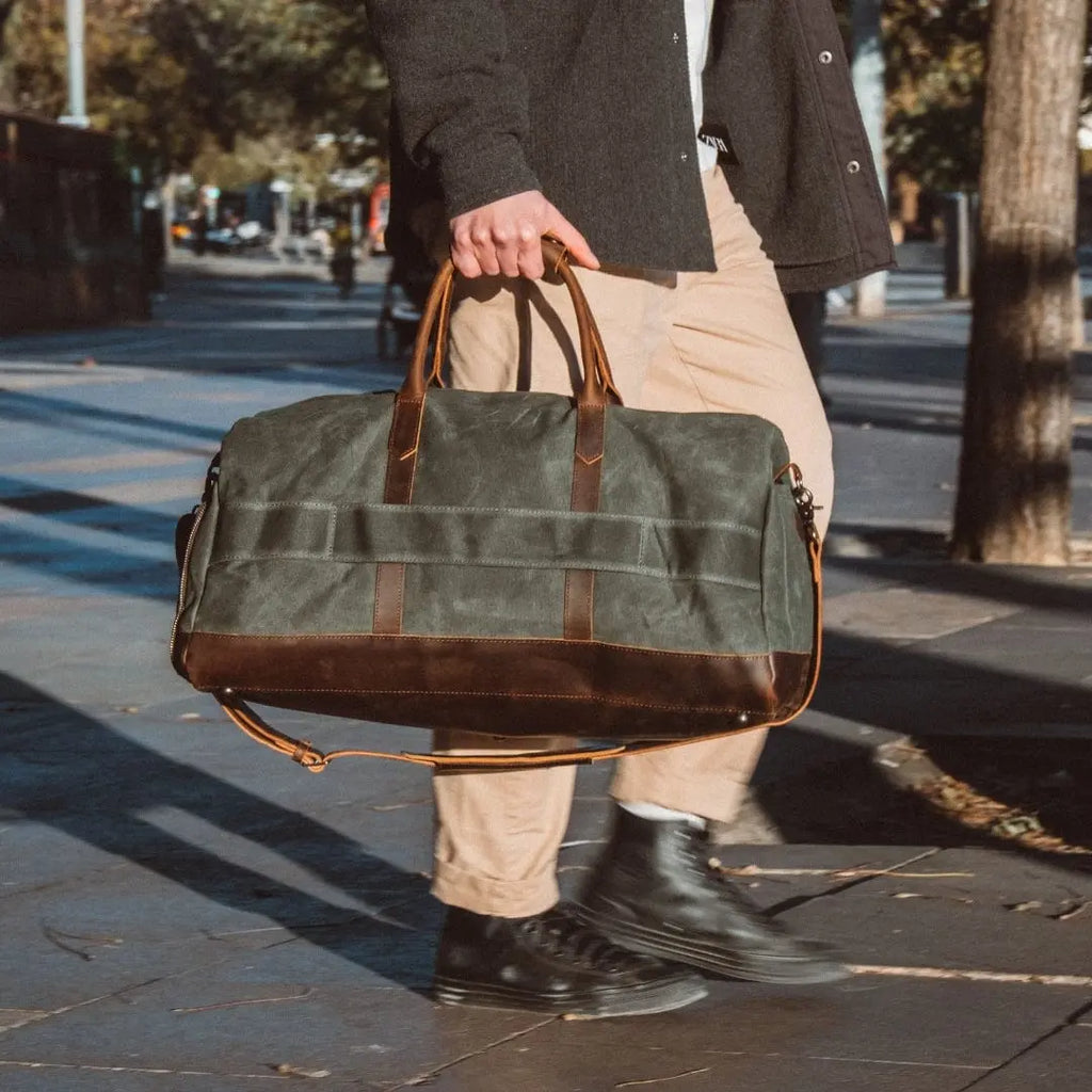 Men's Leather Weekender Bag