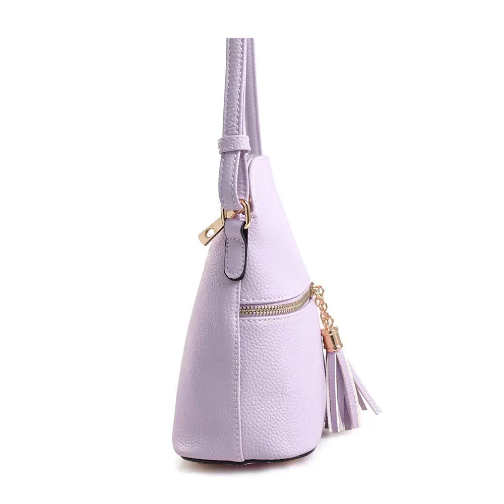 Lavender Crossbody Bag with Tassel