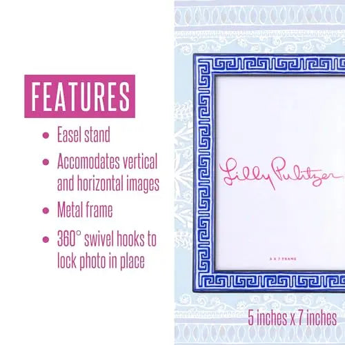 Lilly Pulitzer 5x7 Blue Picture Frame {Greek Key}
