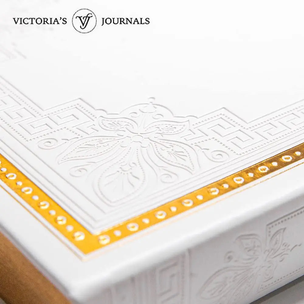 Victoria's Journals White Vintage Journal