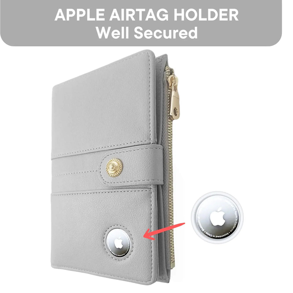 AirTag Passport Holder (Light Gray)