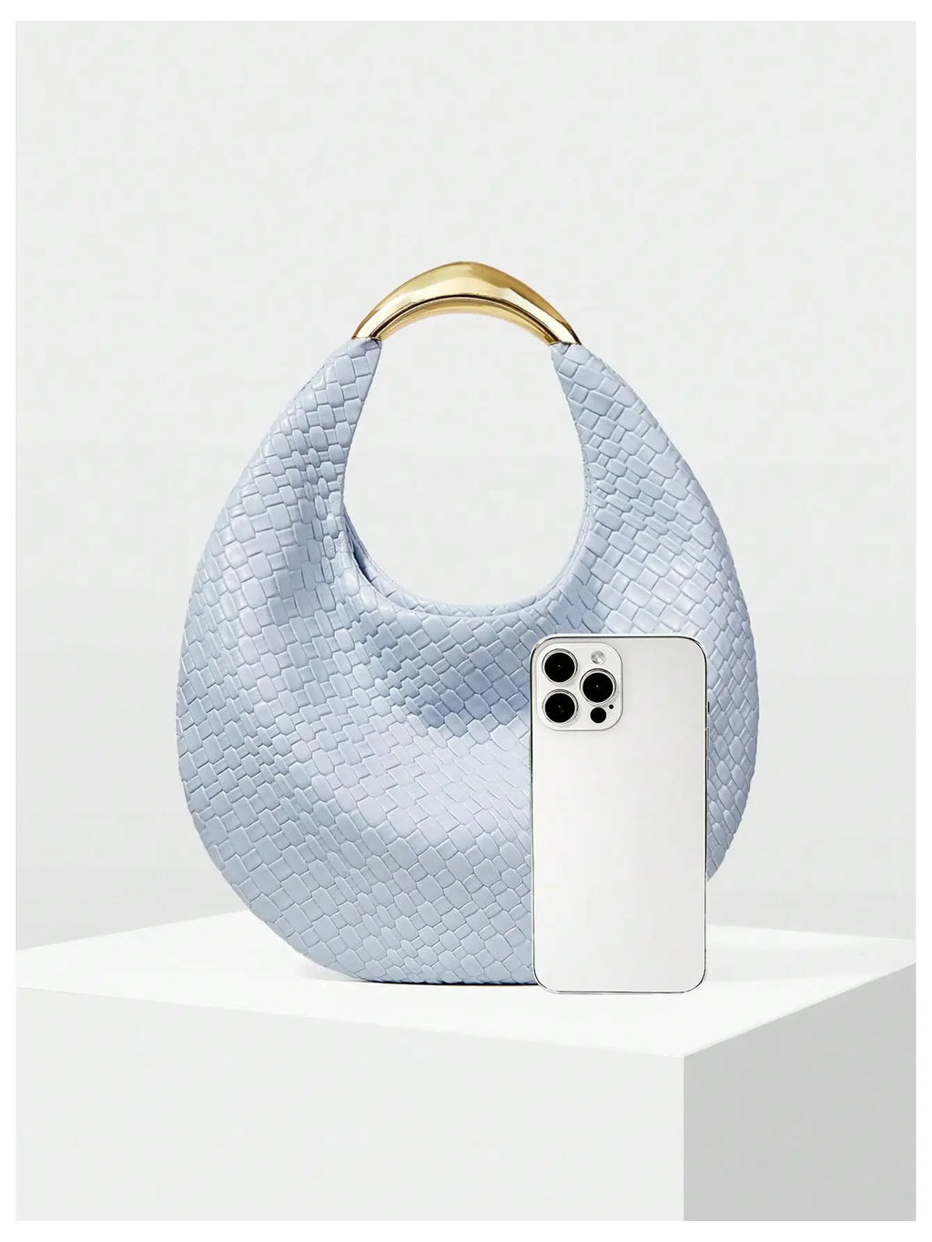 Blue Crescent Clutch