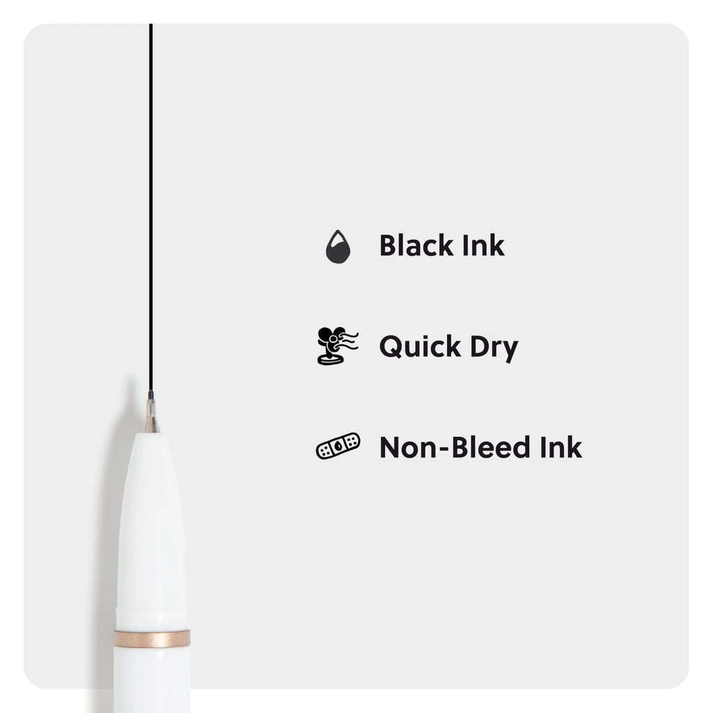 Catalina Felt Tip Pens (White and Rose Gold)