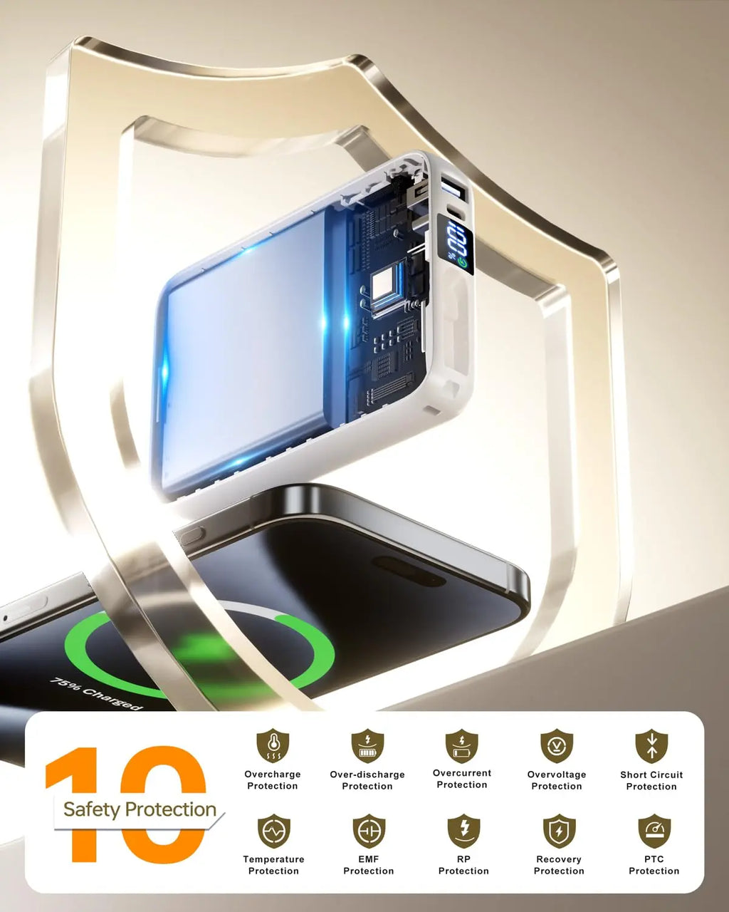 White Portable Power Bank