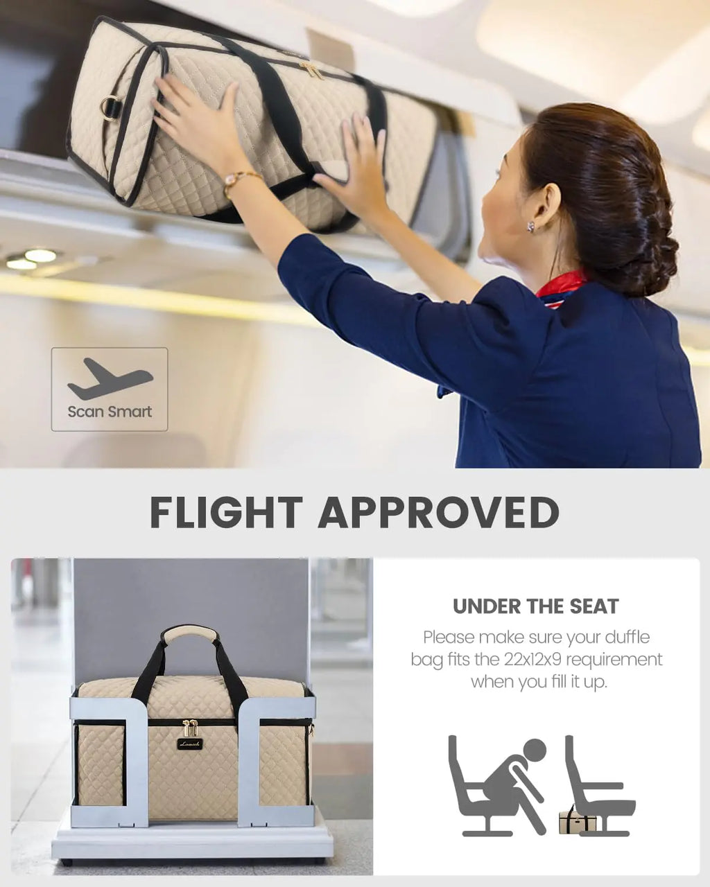 Neutral Travel Duffel Bag