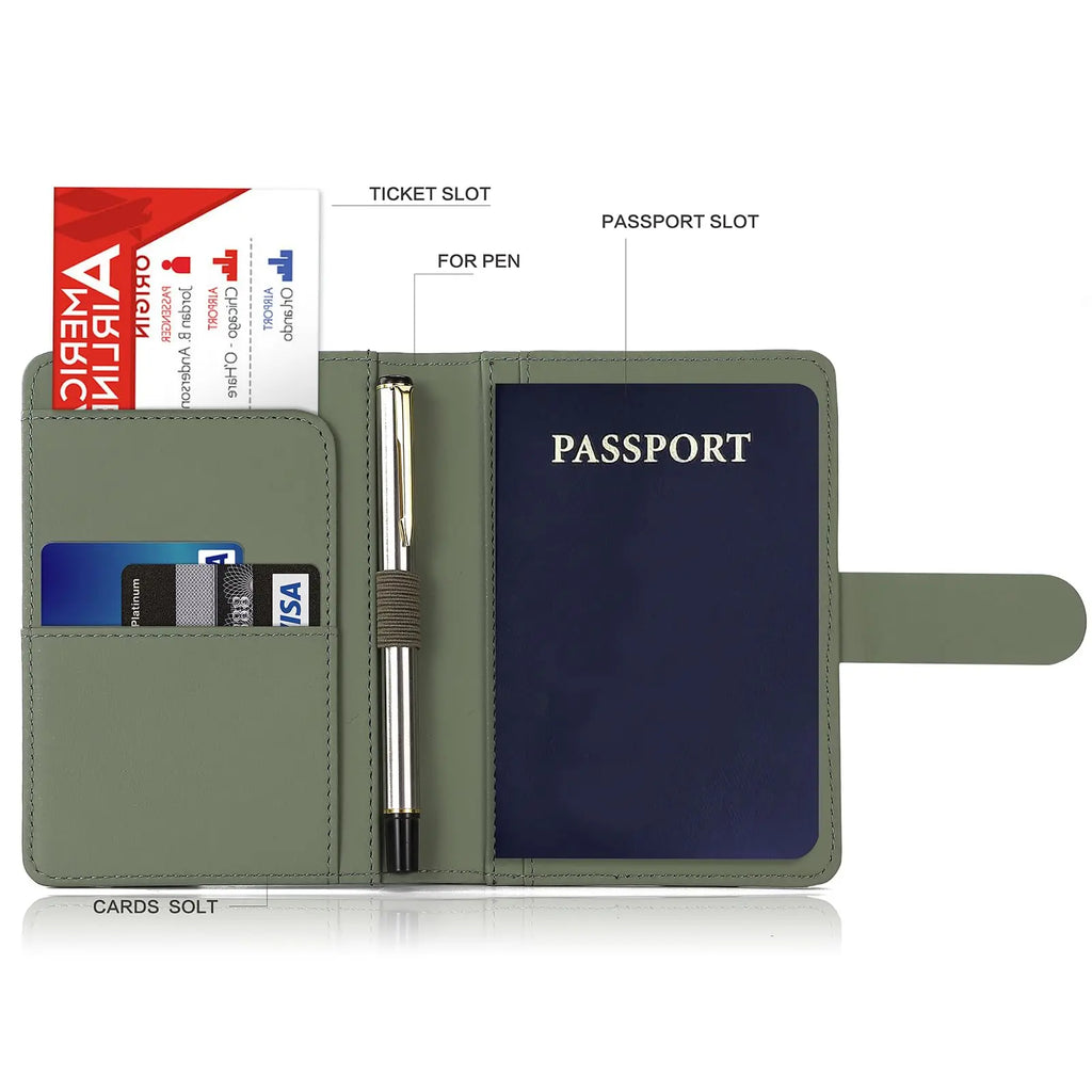 Moss Green Passport Travel Wallet