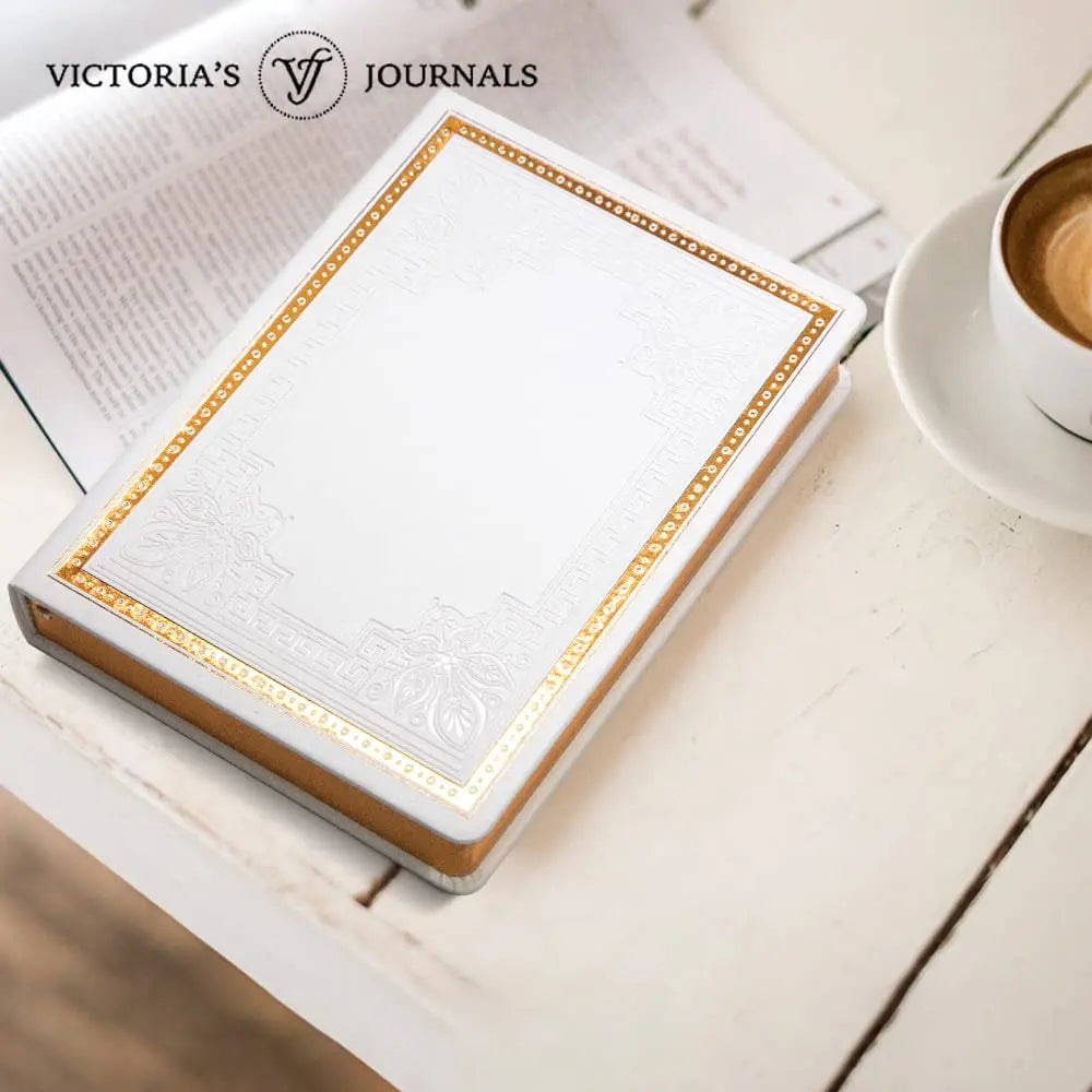 Victoria's Journals White Vintage Journal