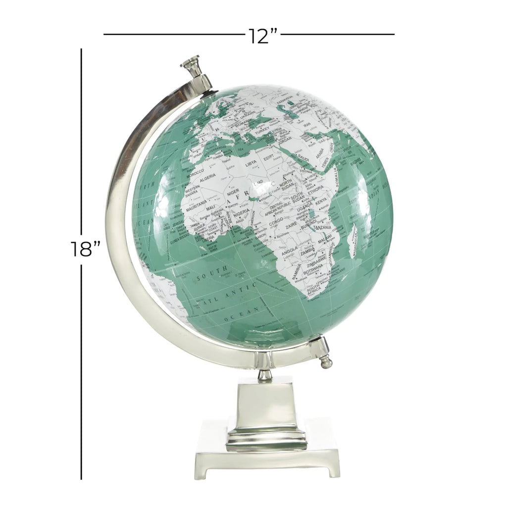 Teal Aluminum Globe, 12"