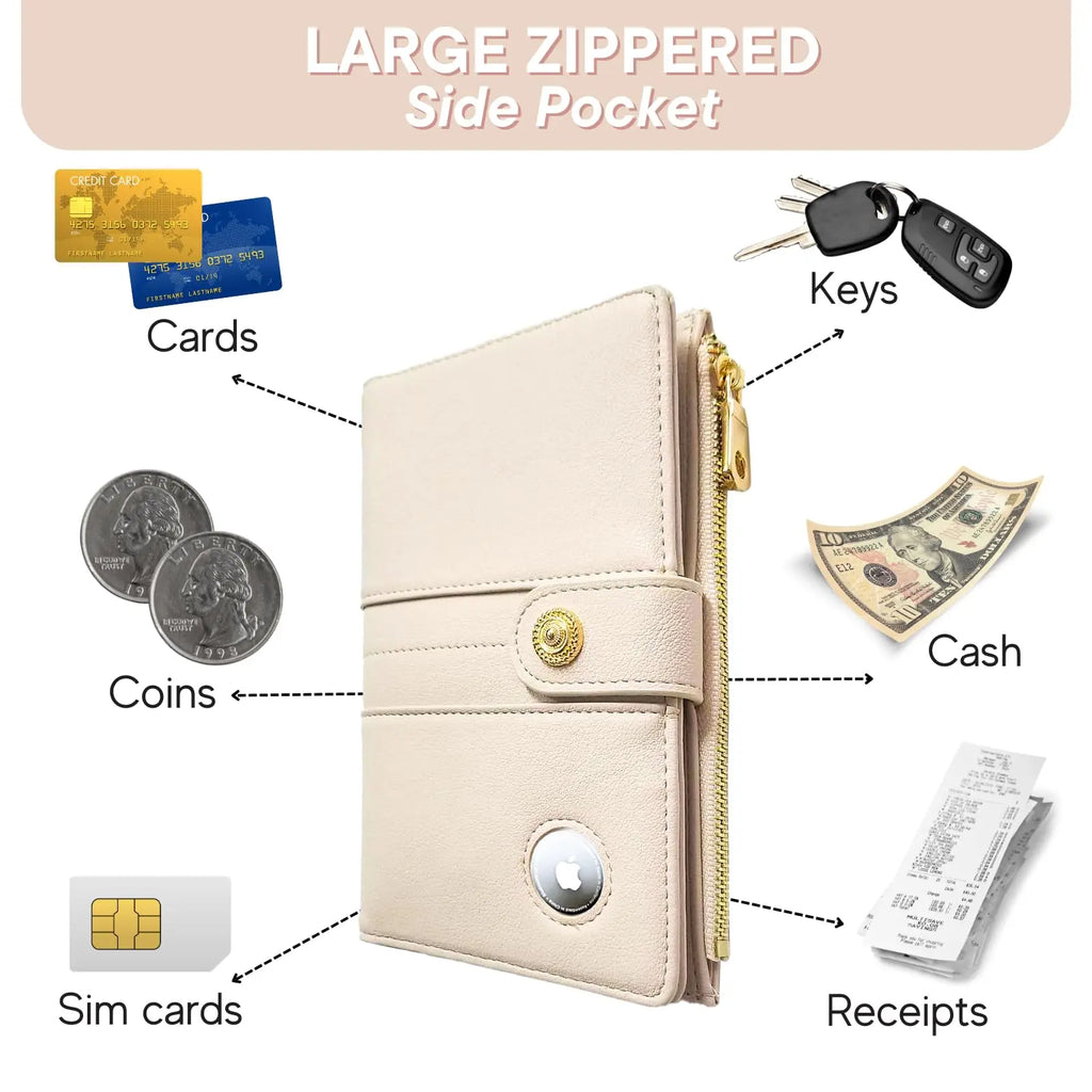 Airtag Passport Holder {Ivory}