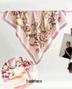 Pink Flowers Silk Scarf