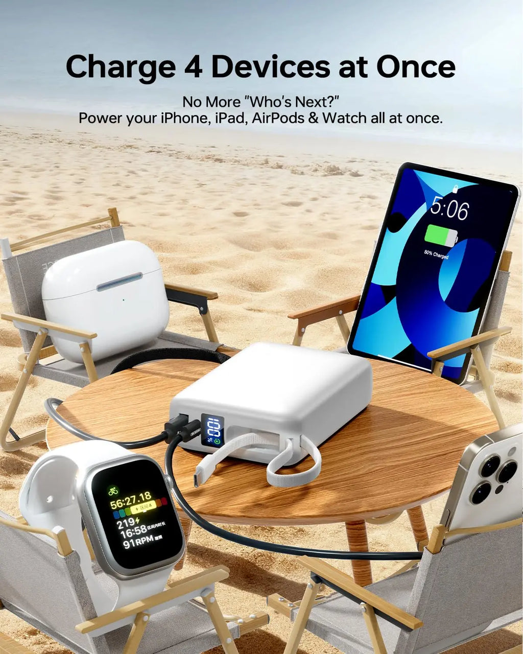 White Portable Power Bank