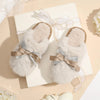 Faux Fur Slippers with Bow