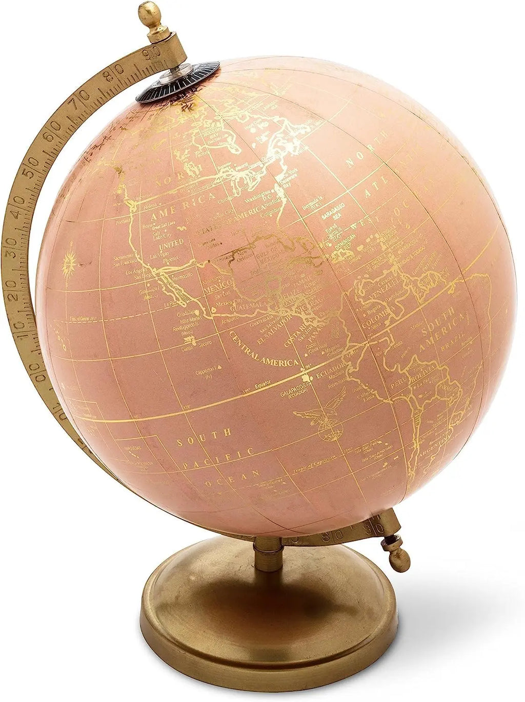 Spinning Small Decorative Globe, Pink/Gold, 11" H
