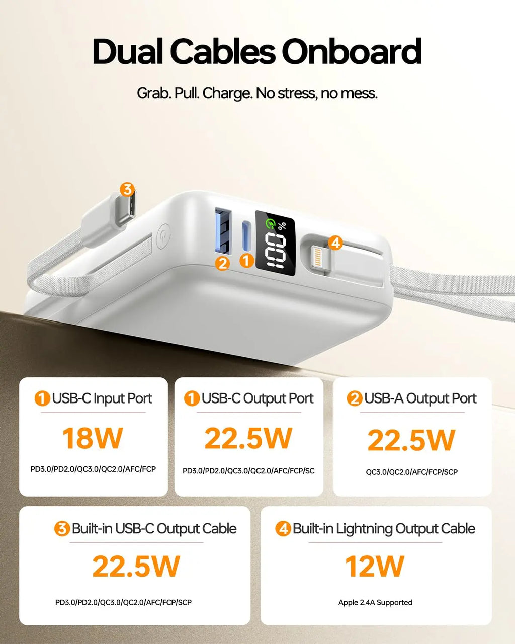 White Portable Power Bank