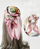 Pink Flowers Silk Scarf