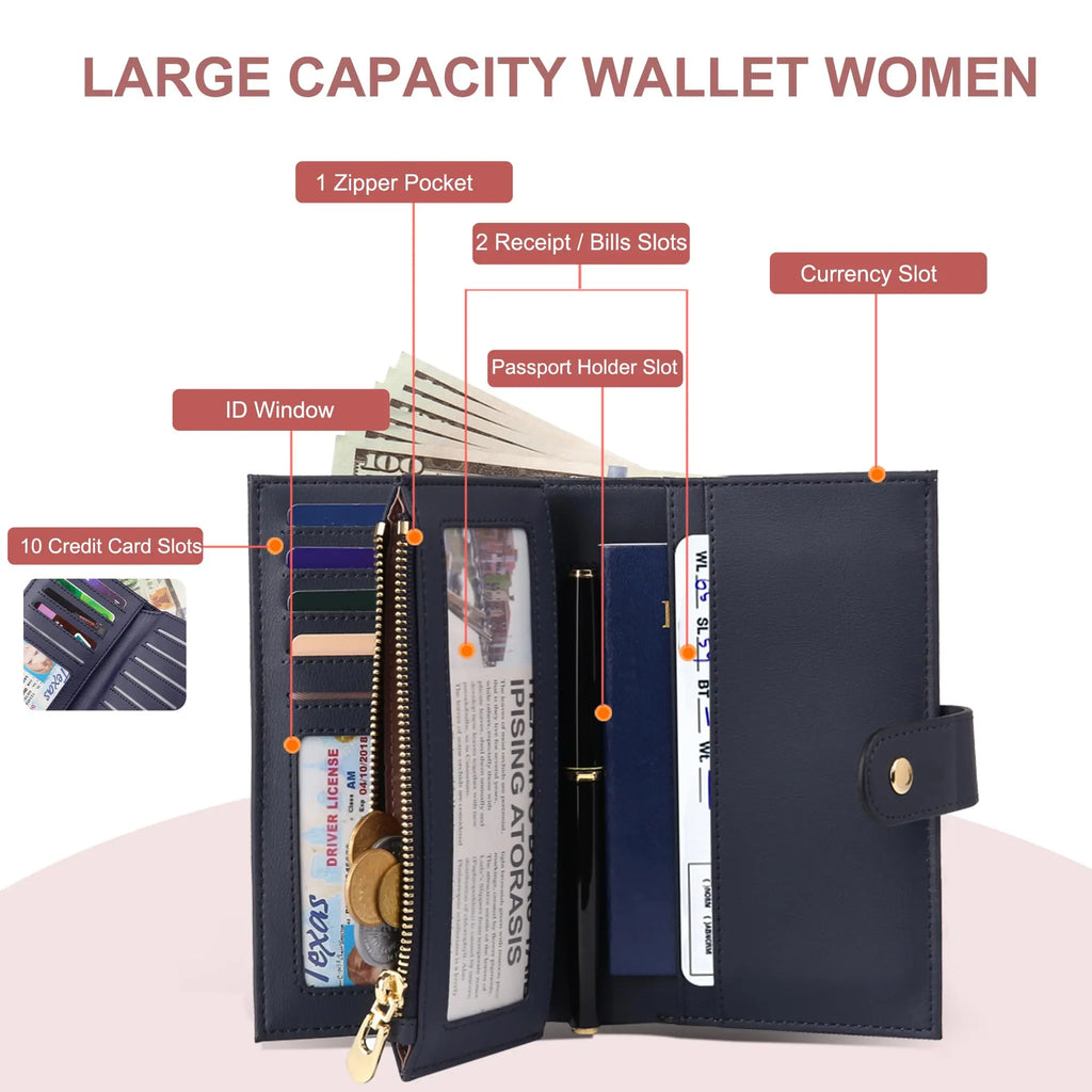 Trifold Wallet Passport Holder (Royal Blue)