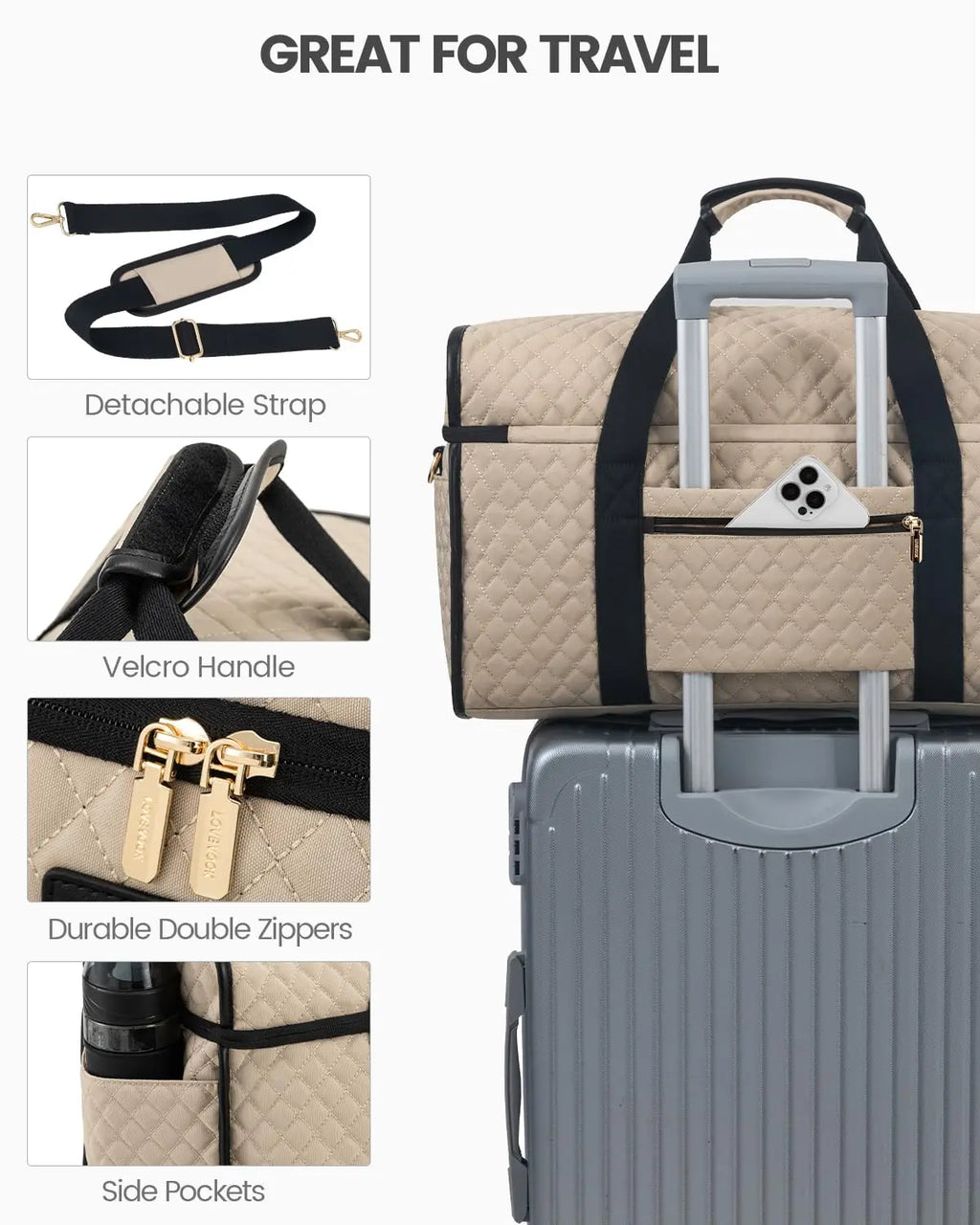 Neutral Travel Duffel Bag