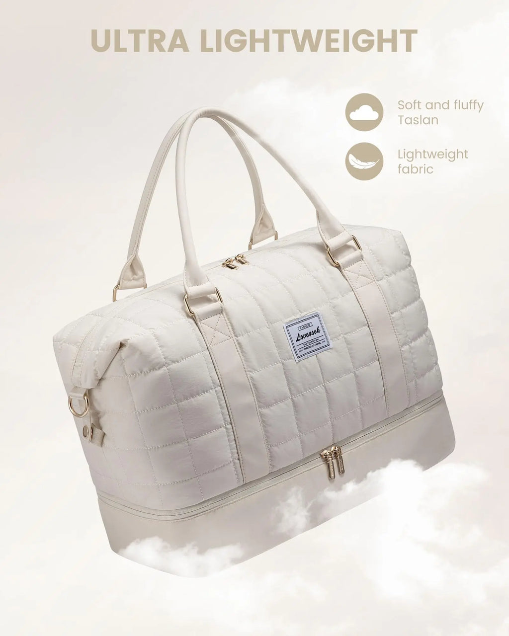Lovevook Puffer Weekend Bag (Beige)