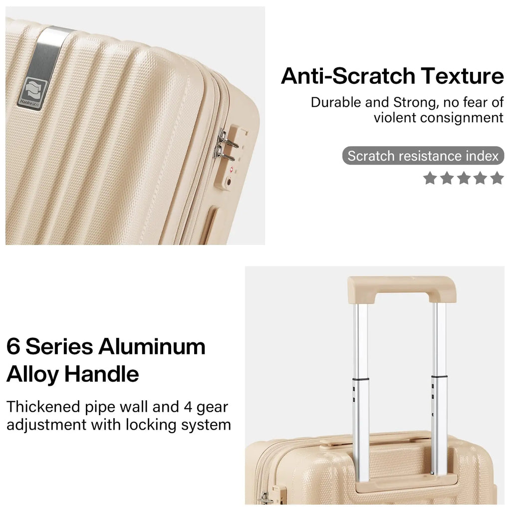 Hanke Expandable Hardshell 3-Piece Luggage Set (Cuba Sand)