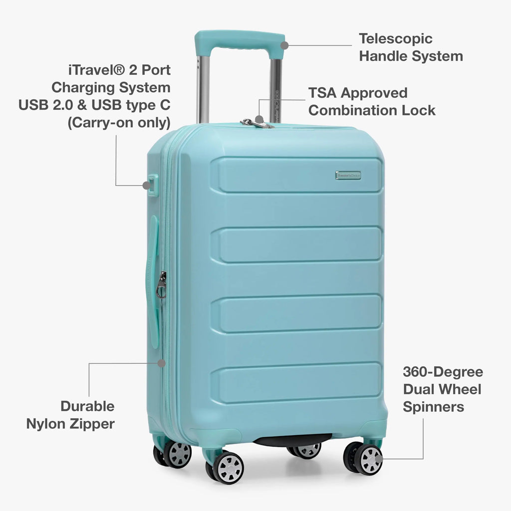 Traveler's Choice Pagosa 3-Piece Luggage Set (Baby Blue)