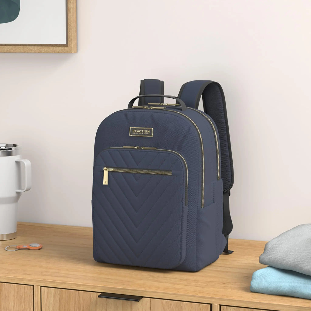 Kenneth Cole Reaction Chelsea Chevron Backpack {Navy}