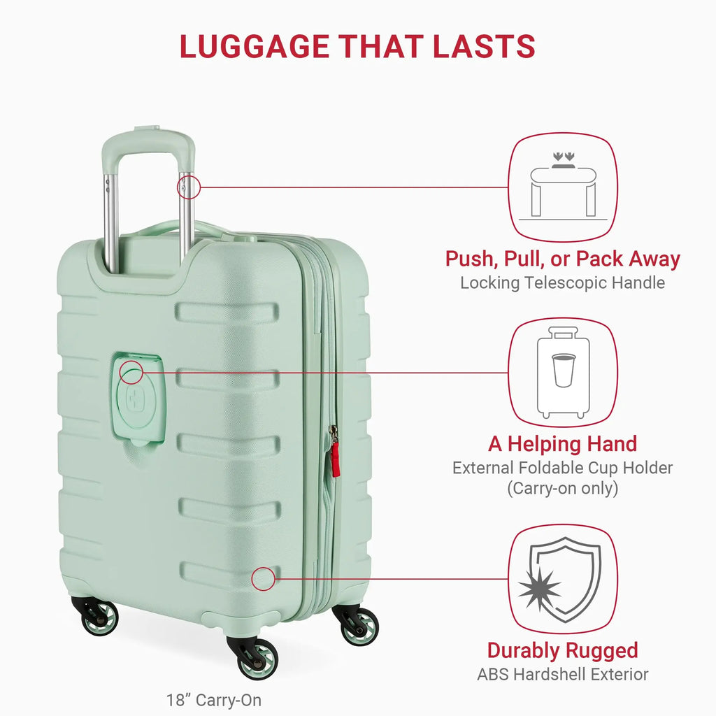 SwissGear 7366 Hardside 3-Piece Luggage Set (Clearly Aqua)