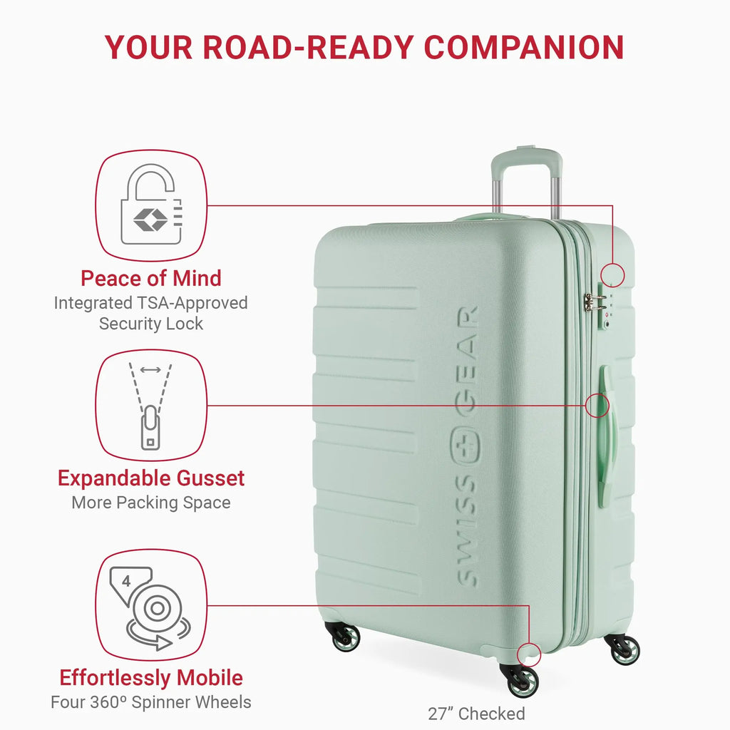 SwissGear 7366 Hardside 3-Piece Luggage Set (Clearly Aqua)