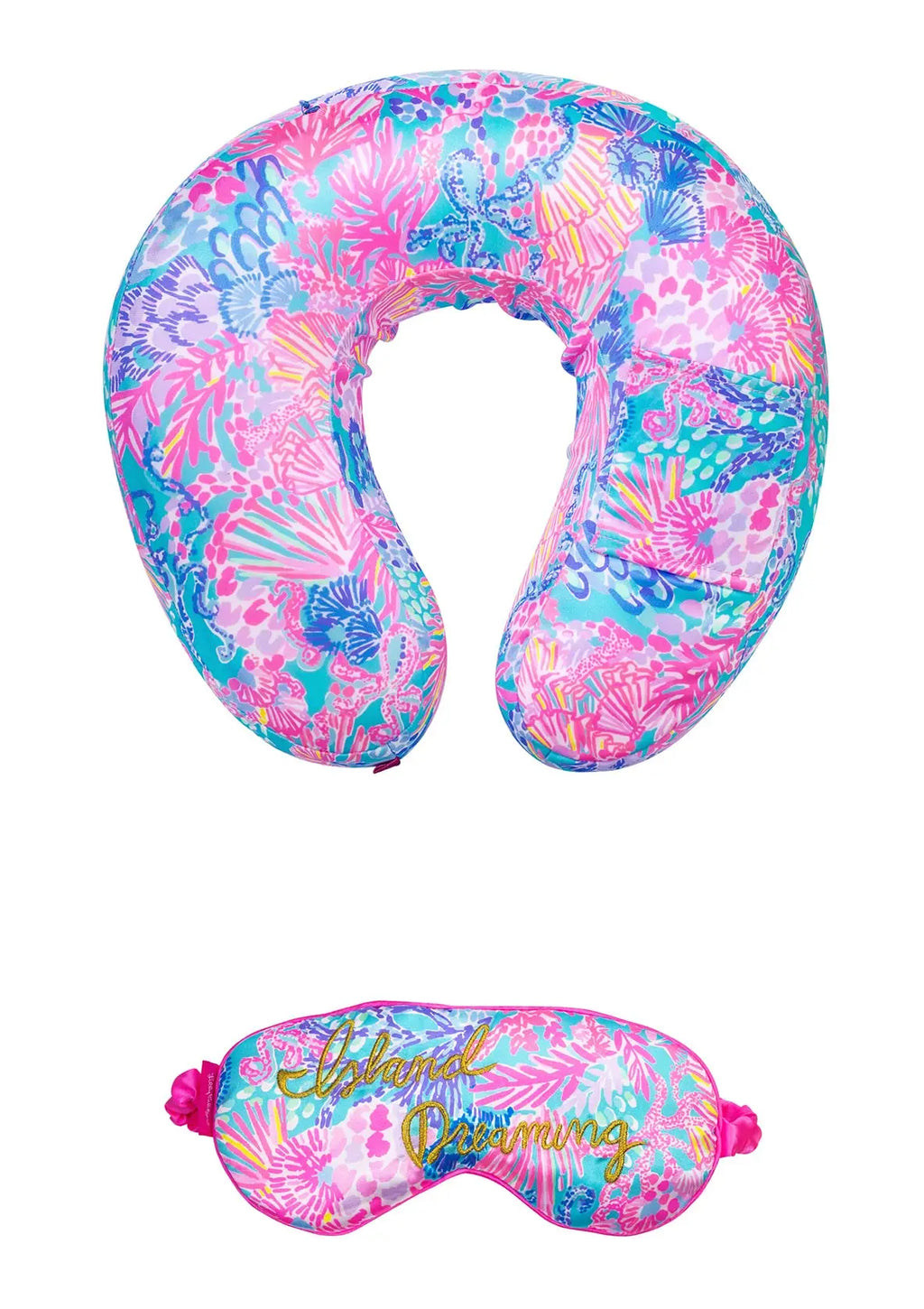 Lilly Pulitzer Travel Pillow and Eye Mask Set {Splendor in The Sand}
