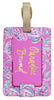 Lilly Pulitzer Pink/Blue Women's Leatherette Luggage Tag, Don't Be Jelly