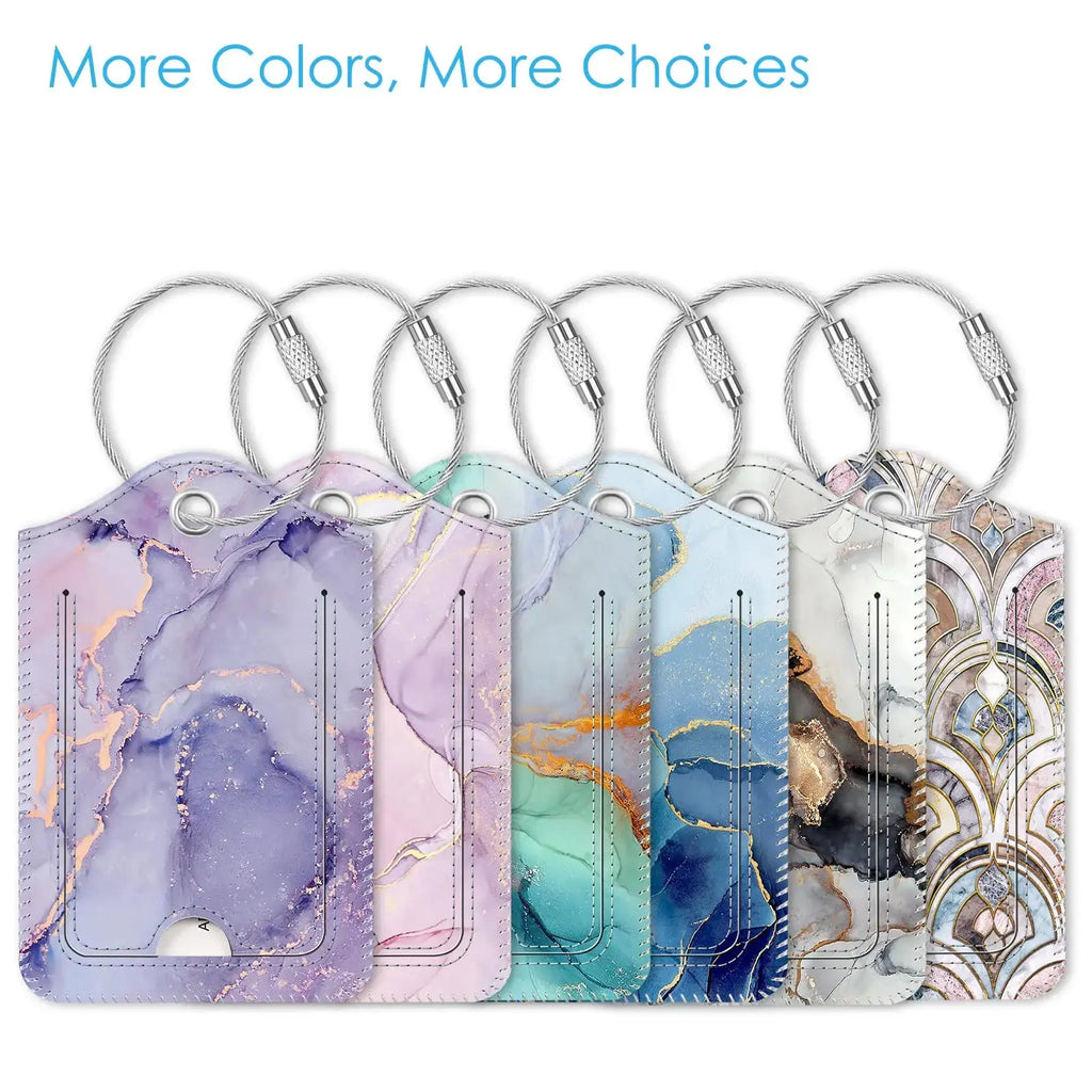 Lilac Marble Luggage Tags