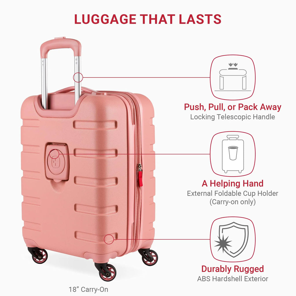 SwissGear 7366 Hardside 3-Piece Luggage Set (Coral Almond)