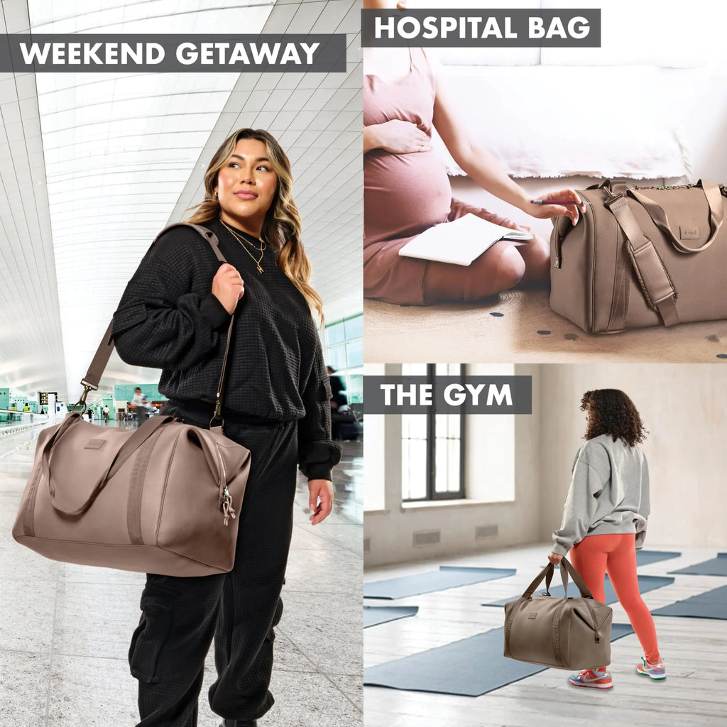 Fit & Fresh Neoprene Weekender Duffel Bag {Taupe}
